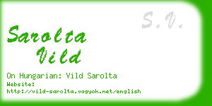 sarolta vild business card